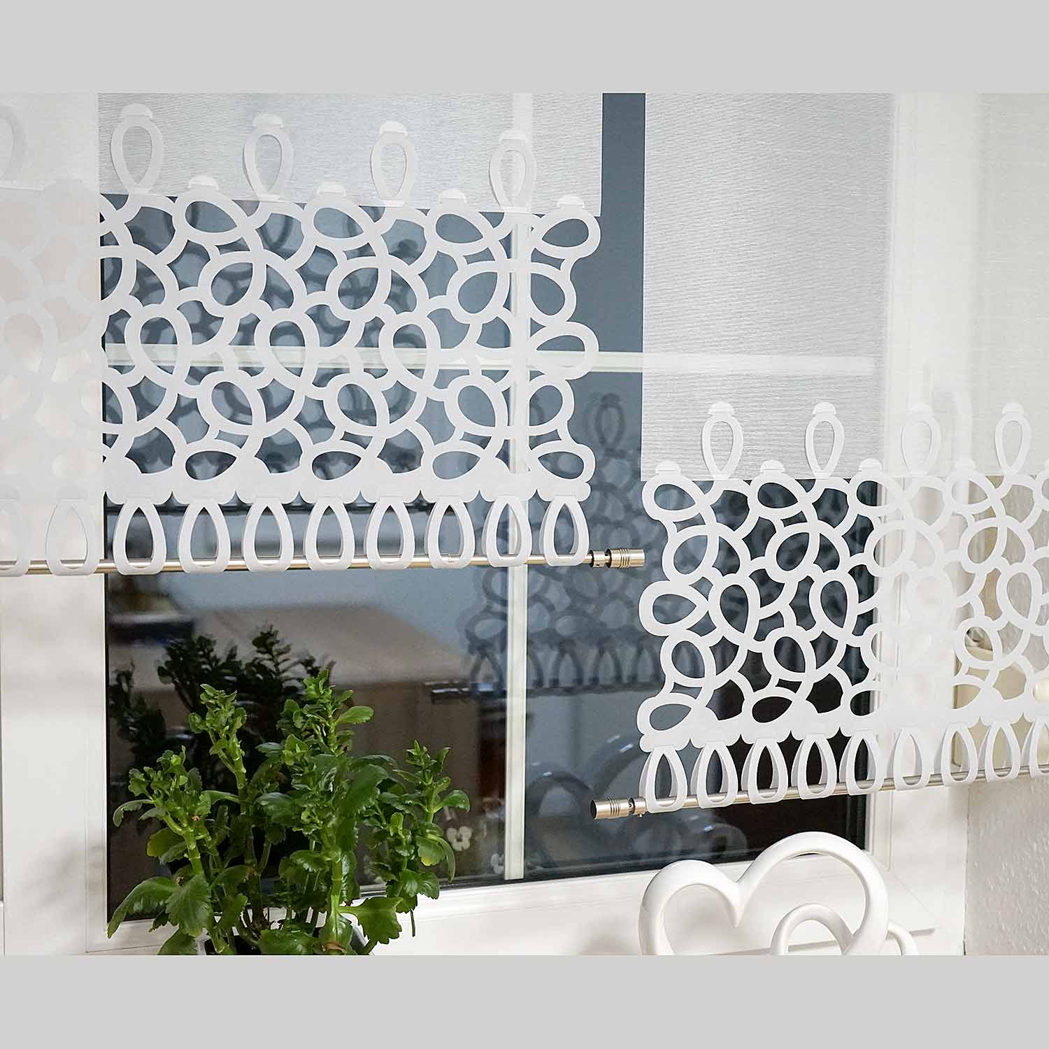 Moderne Scheibengardine Kurzgardine F r Wohnzimmer Mit Lasercut Nach Ma 