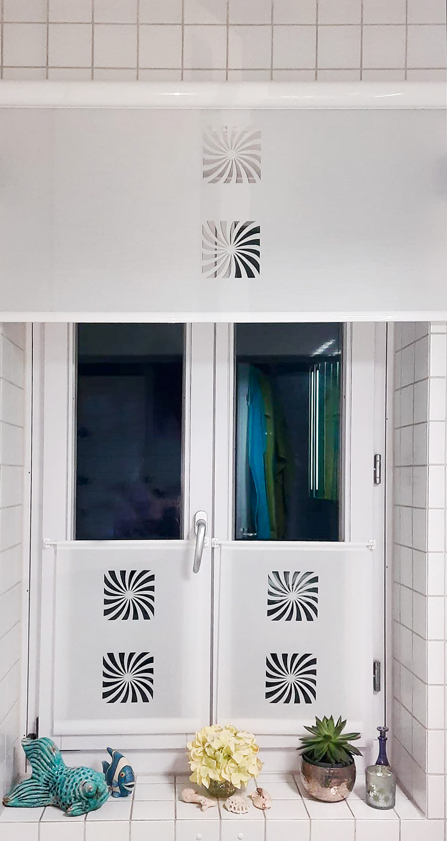 vorhang modern rollo bad